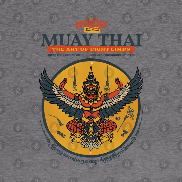 Vintage Muay Thai Garuda Tattoo by KewaleeTee